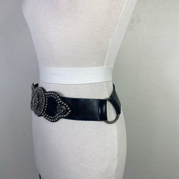 Leatherock Black Statement Belt with Intricate Design main image 5